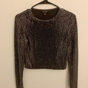 Top shop sparkly long sleeve going out top